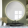 Baltica Design - Επιτοίχιος LED καθρέφτης μπάνιου με φωτισμό BRIGHT LED/15W/230V 3000K Ø 90 cm IP65 μαύρος