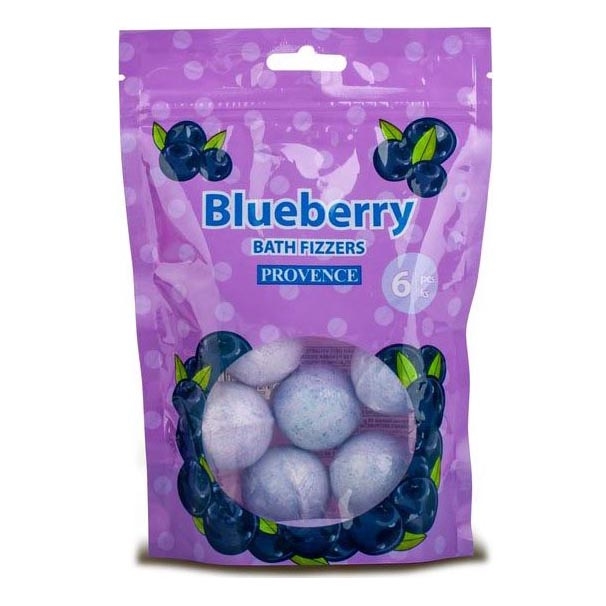 Bath bomb/Αναβράζουσες μπάλες μπάνιου PROVENCE 6 τμχ μύρτιλλο