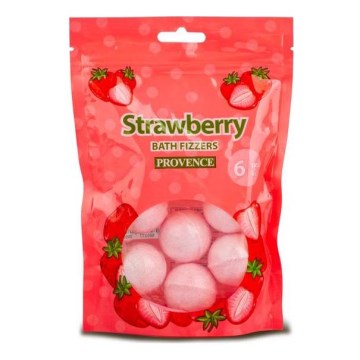 Bath bomb/Αναβράζουσες μπάλες μπάνιου PROVENCE 6 τμχ φράουλα