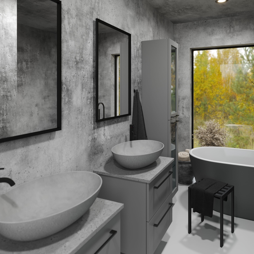 BATH DELUXE 01-060-05-02-00 - Μπάνιου καθρέφτης BORGSTED 60x80 cm μαύρο