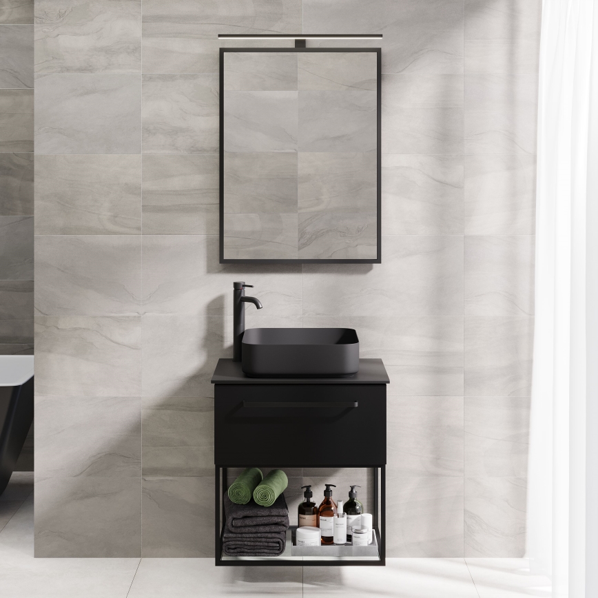 BATH DELUXE 01-060-05-02-00 - Μπάνιου καθρέφτης BORGSTED 60x80 cm μαύρο
