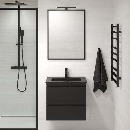 BATH DELUXE 01-060-05-02-00 - Μπάνιου καθρέφτης BORGSTED 60x80 cm μαύρο