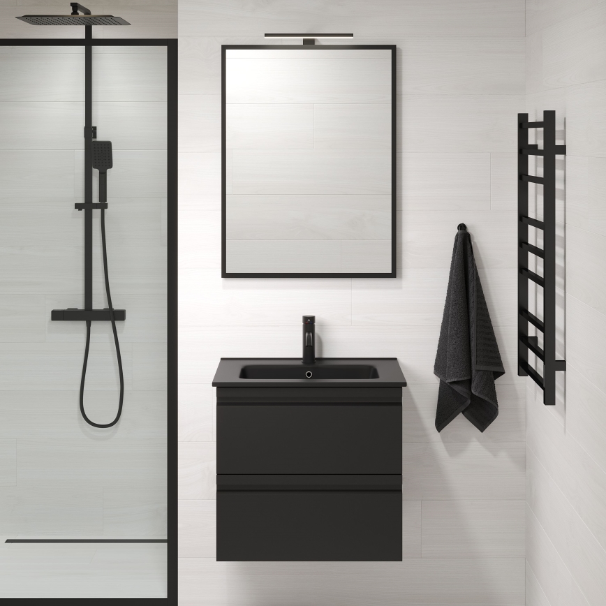 BATH DELUXE 01-060-05-02-00 - Μπάνιου καθρέφτης BORGSTED 60x80 cm μαύρο