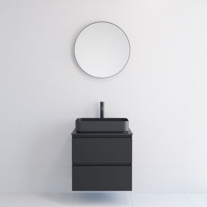BATH DELUXE 01-060-09-02-00 - Μπάνιου καθρέφτης BORGSTED διάμετρος 60 cm μαύρο