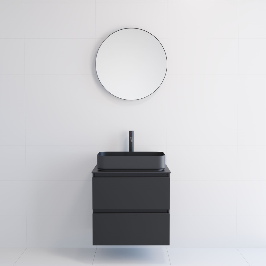 BATH DELUXE 01-060-09-02-00 - Μπάνιου καθρέφτης BORGSTED διάμετρος 60 cm μαύρο