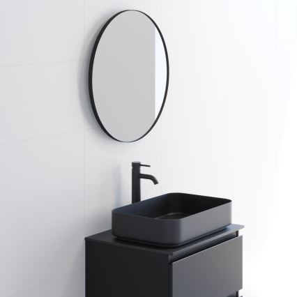 BATH DELUXE 01-060-09-02-00 - Μπάνιου καθρέφτης BORGSTED διάμετρος 60 cm μαύρο