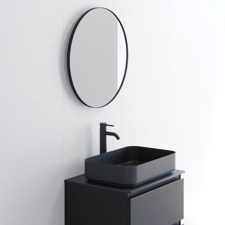 BATH DELUXE 01-060-09-02-00 - Μπάνιου καθρέφτης BORGSTED διάμετρος 60 cm μαύρο