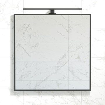 BATH DELUXE 01-080-05-02-00 - Μπάνιου καθρέφτης BORGSTED 80x80 cm μαύρο