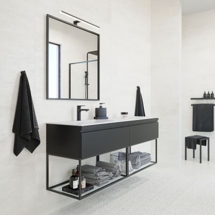 BATH DELUXE 01-080-05-02-00 - Μπάνιου καθρέφτης BORGSTED 80x80 cm μαύρο