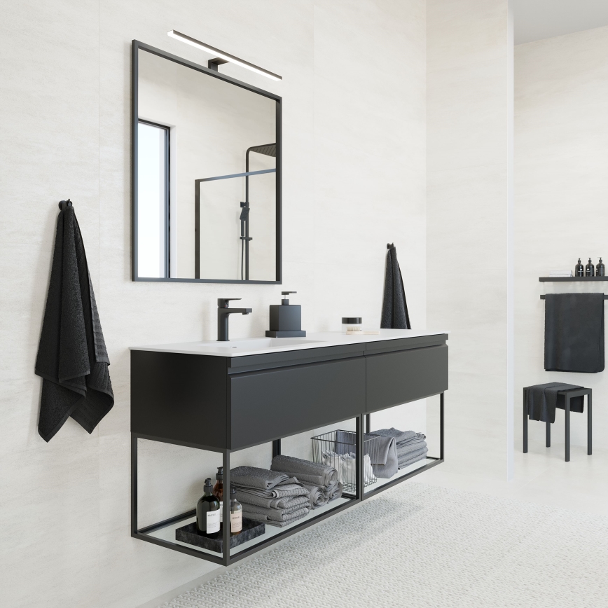 BATH DELUXE 01-080-05-02-00 - Μπάνιου καθρέφτης BORGSTED 80x80 cm μαύρο