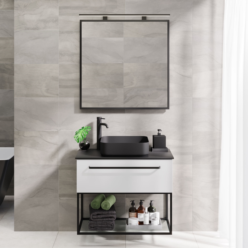 BATH DELUXE 01-080-05-02-00 - Μπάνιου καθρέφτης BORGSTED 80x80 cm μαύρο
