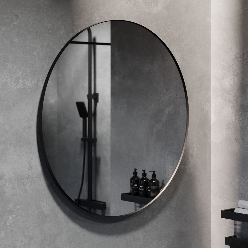 BATH DELUXE 01-080-09-02-00 - Μπάνιου καθρέφτης BORGSTED διάμετρος 80 cm μαύρο
