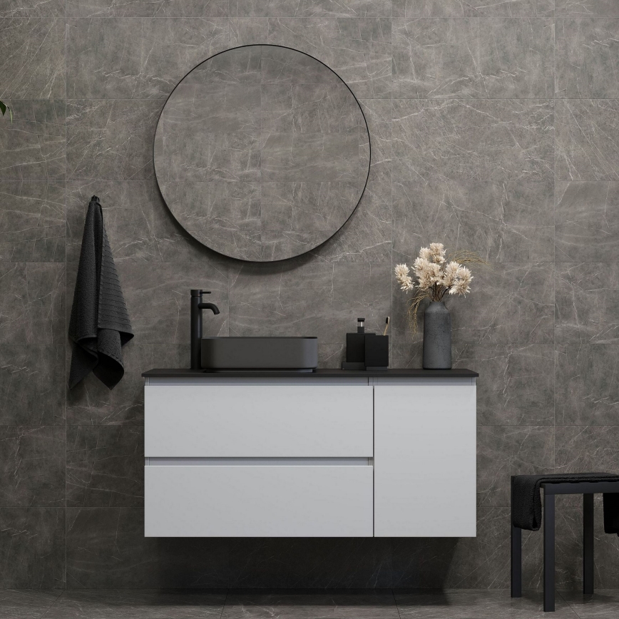 BATH DELUXE 01-080-09-02-00 - Μπάνιου καθρέφτης BORGSTED διάμετρος 80 cm μαύρο