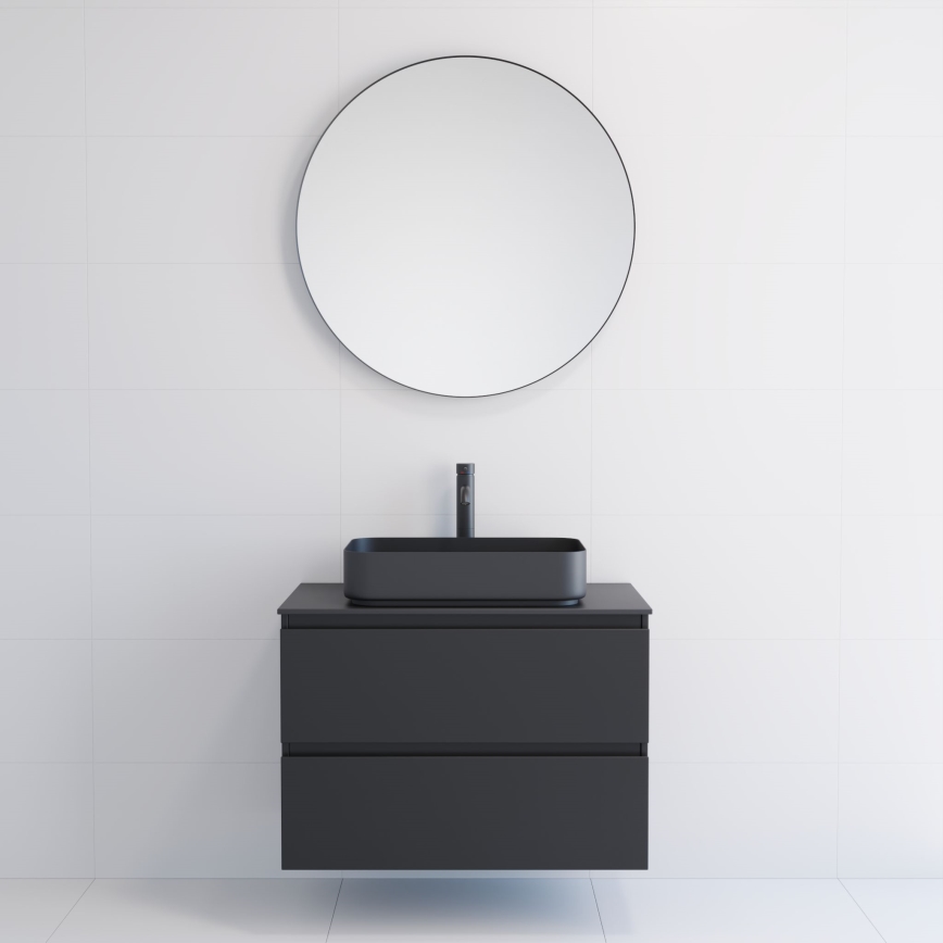 BATH DELUXE 01-080-09-02-00 - Μπάνιου καθρέφτης BORGSTED διάμετρος 80 cm μαύρο
