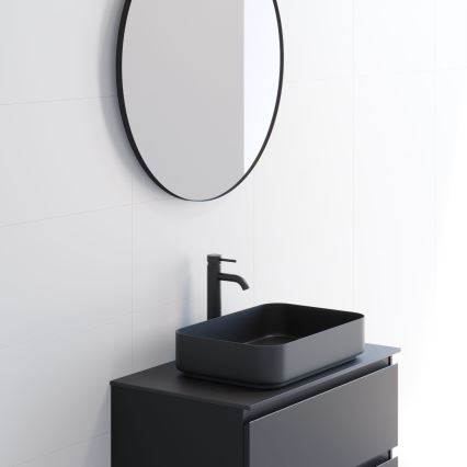 BATH DELUXE 01-080-09-02-00 - Μπάνιου καθρέφτης BORGSTED διάμετρος 80 cm μαύρο