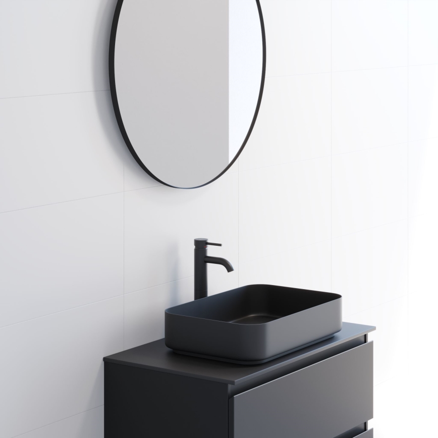 BATH DELUXE 01-080-09-02-00 - Μπάνιου καθρέφτης BORGSTED διάμετρος 80 cm μαύρο