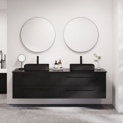 BATH DELUXE 01-080-09-02-00 - Μπάνιου καθρέφτης BORGSTED διάμετρος 80 cm μαύρο