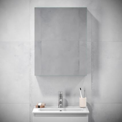 BATH DELUXE 02-050-63-01-01 - Καθρέπτης μπάνιου με ντουλάπι KENWOOD 65x50 cm λευκό ματ