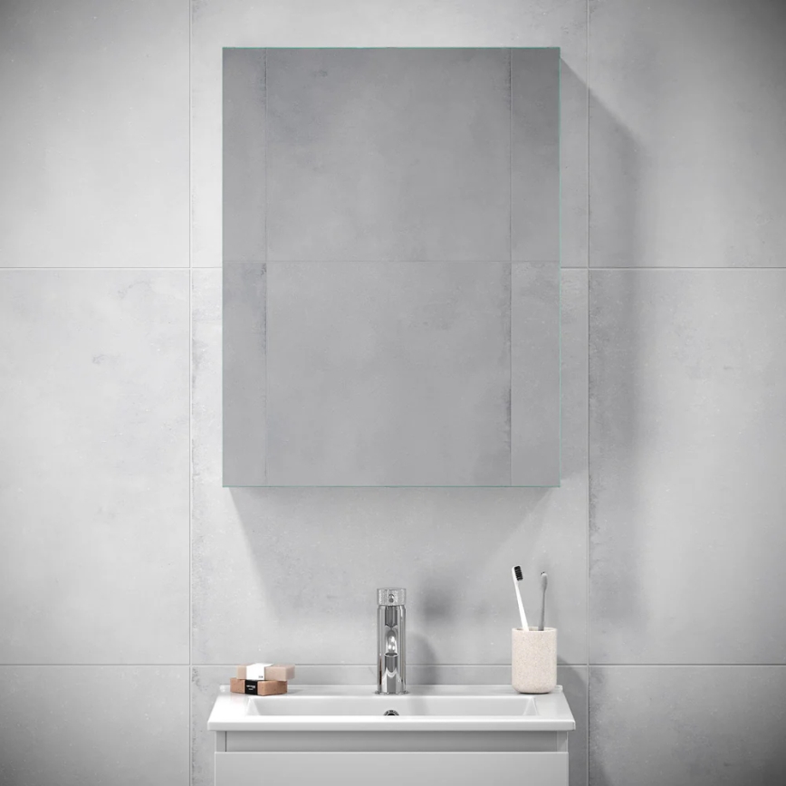 BATH DELUXE 02-050-63-01-01 - Καθρέπτης μπάνιου με ντουλάπι KENWOOD 65x50 cm λευκό ματ