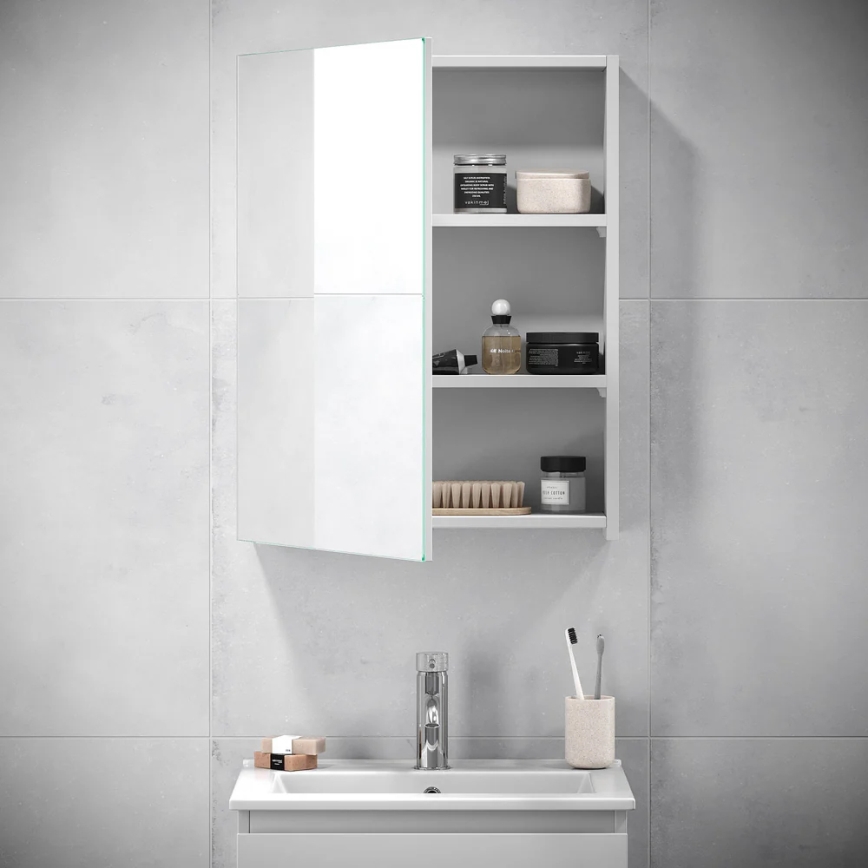 BATH DELUXE 02-050-63-01-01 - Καθρέπτης μπάνιου με ντουλάπι KENWOOD 65x50 cm λευκό ματ
