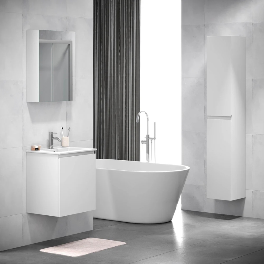 BATH DELUXE 02-050-63-01-01 - Καθρέπτης μπάνιου με ντουλάπι KENWOOD 65x50 cm λευκό ματ