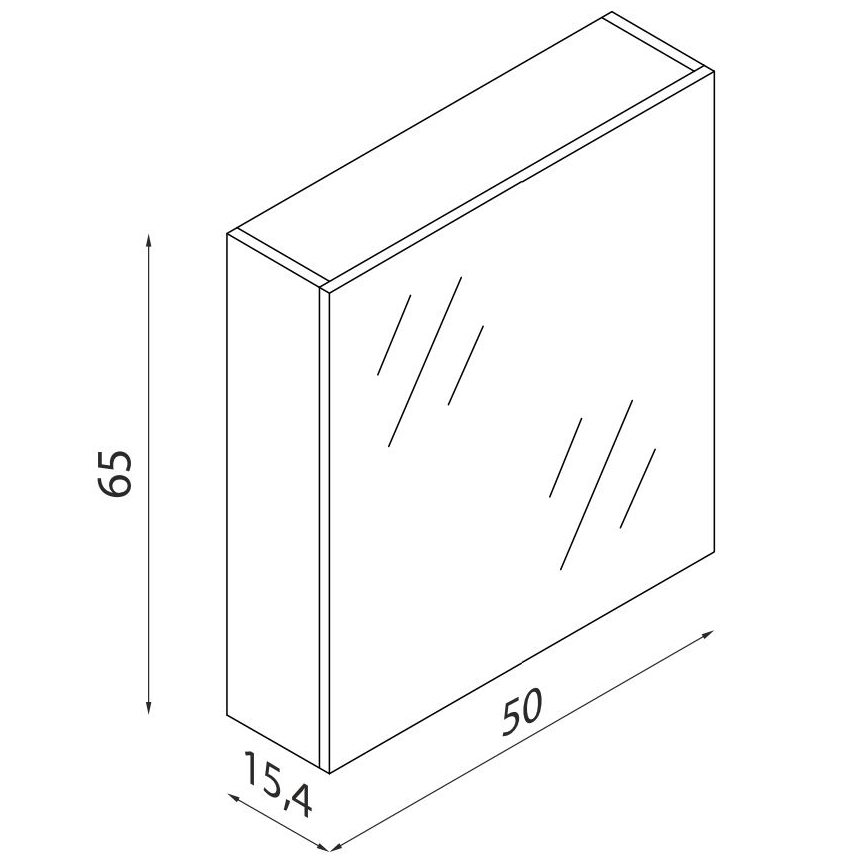 BATH DELUXE 02-050-63-01-01 - Καθρέπτης μπάνιου με ντουλάπι KENWOOD 65x50 cm λευκό ματ