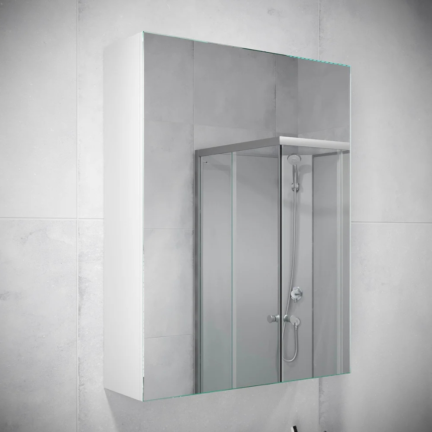 BATH DELUXE 02-050-63-01-01 - Καθρέπτης μπάνιου με ντουλάπι KENWOOD 65x50 cm λευκό ματ