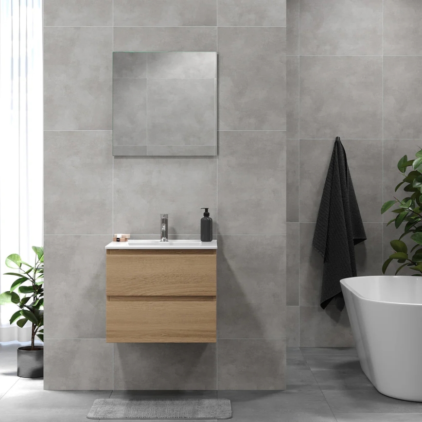 BATH DELUXE 03-060-64-86-01 - Ντουλάπι μπάνιου με νιπτήρα KENWOOD 61 cm δρυς