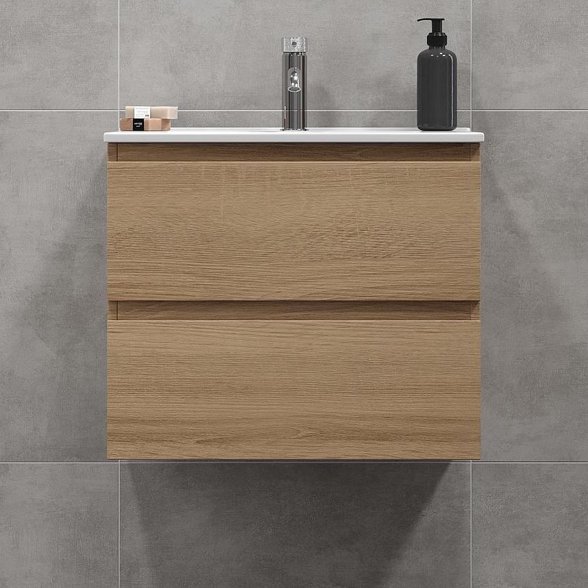 BATH DELUXE 03-060-64-86-01 - Ντουλάπι μπάνιου με νιπτήρα KENWOOD 61 cm δρυς