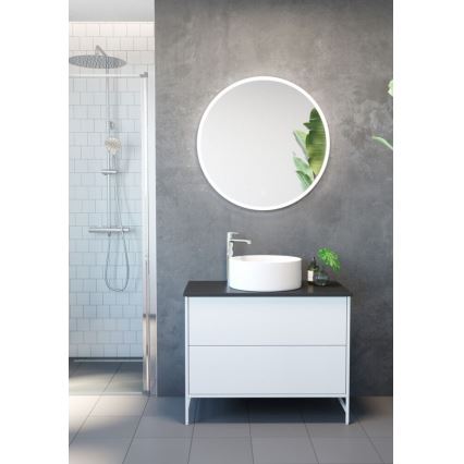 BATH DELUXE 06-041-53-11-00 - Επιτραπέζιος νιπτήρας RUNDTOM Ø 41,5 cm κεραμικός/γυαλιστερό λευκό