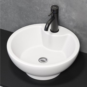 BATH DELUXE 06-045-11-11-00 - Επιτραπέζιος νιπτήρας DRAMMEN διάμ. 40,1 εκ. κεραμικός/γυαλιστερό λευκό