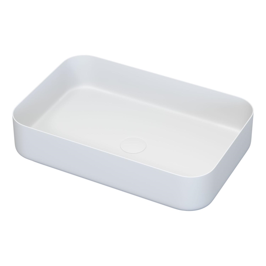 BATH DELUXE 06-052-18-01-00 - Επιτραπέζιος νιπτήρας LJORDAL 52x34 cm ανοξείδωτο ατσάλι/ματ λευκό
