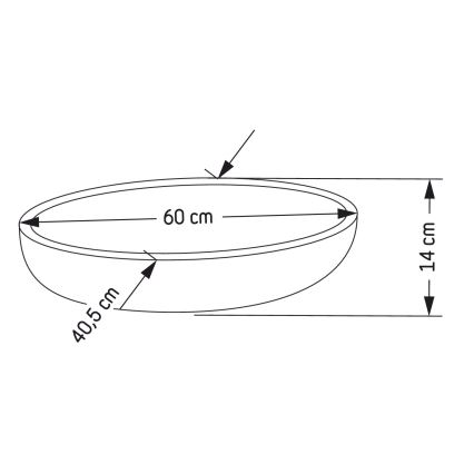 BATH DELUXE 06-060-19-23-00 - Επιτραπέζιος νιπτήρας OLSBORG 60x40,5 cm εφέ σκυροδέματος/γκρι
