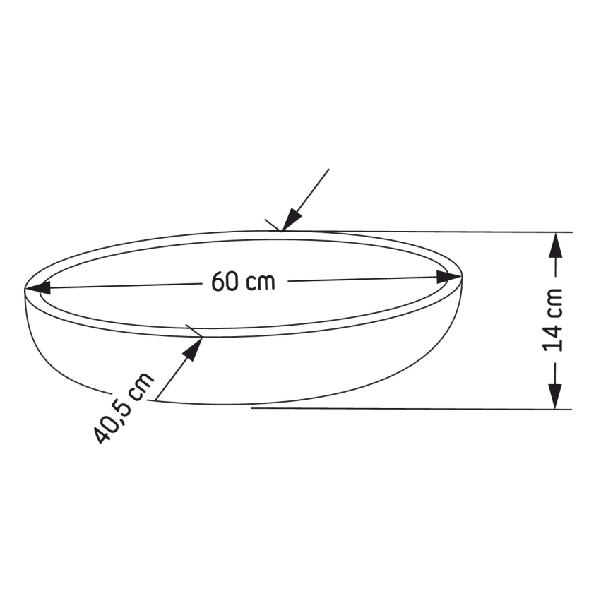 BATH DELUXE 06-060-19-23-00 - Επιτραπέζιος νιπτήρας OLSBORG 60x40,5 cm εφέ σκυροδέματος/γκρι