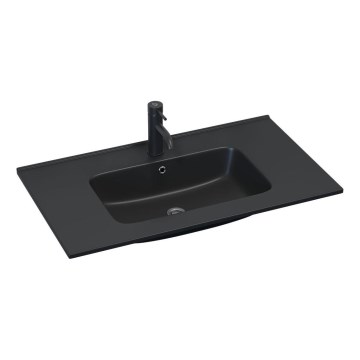 BATH DELUXE 06-080-27-02-00 - Εντοιχιζόμενος νιπτήρας HYGE 81x46 cm κεραμικός/μαύρος