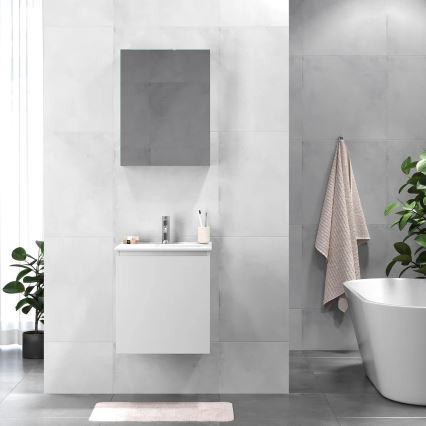 BATH DELUXE 09-050-63-01-01 - Ντουλάπι μπάνιου με νιπτήρα KENWOOD 51 cm λευκό ματ