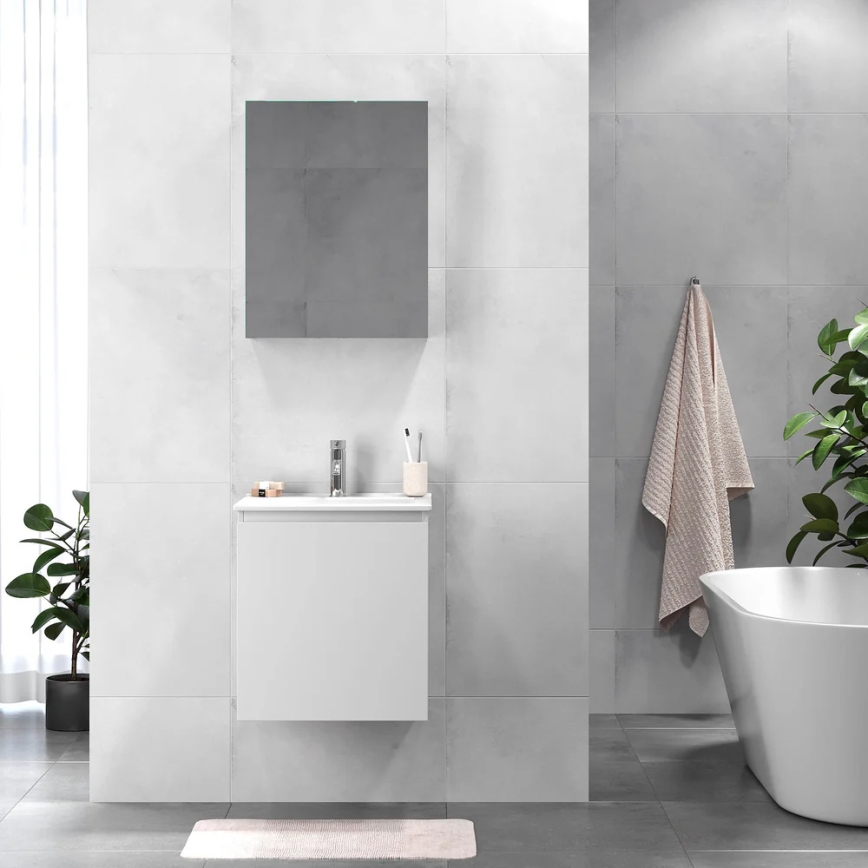 BATH DELUXE 09-050-63-01-01 - Ντουλάπι μπάνιου με νιπτήρα KENWOOD 51 cm λευκό ματ