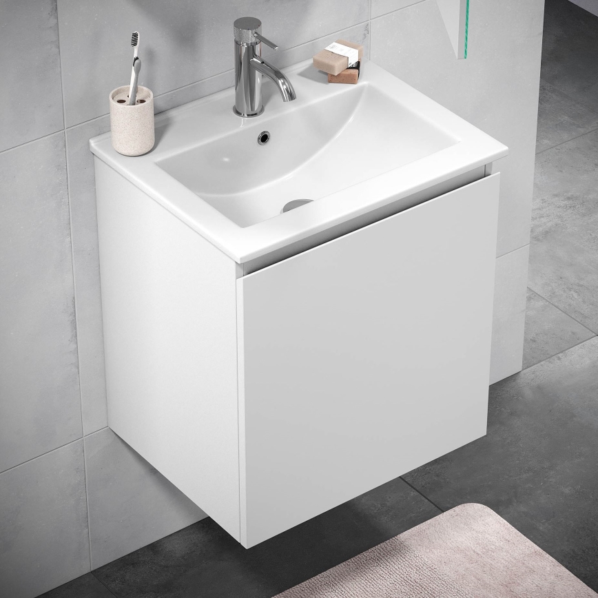 BATH DELUXE 09-050-63-01-01 - Ντουλάπι μπάνιου με νιπτήρα KENWOOD 51 cm λευκό ματ