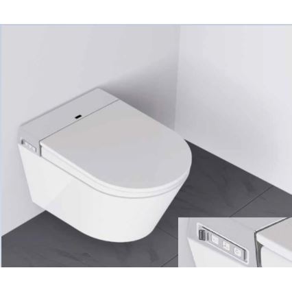 BATH DELUXE 21-040-02-11-00 - Λεκάνη κρεμαστή με μπιντέ και κάλυμμα καθίσματος SoftClose TISVILDELEJE 1600W/230V λευκό + τηλεχειριστήριο