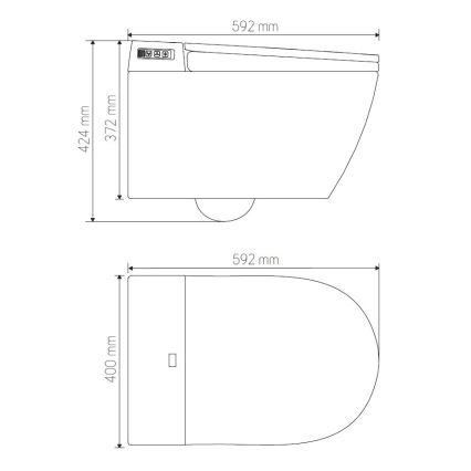BATH DELUXE 21-040-02-11-00 - Λεκάνη κρεμαστή με μπιντέ και κάλυμμα καθίσματος SoftClose TISVILDELEJE 1600W/230V λευκό + τηλεχειριστήριο