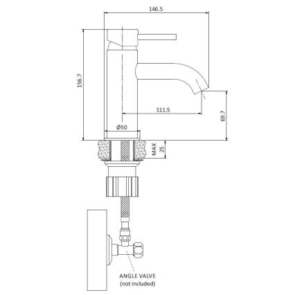 BATH DELUXE 28-005-01-60-04 - Μπαταρία νιπτήρος DRAGOR 15,6 cm γυαλιστερό χρώμιο