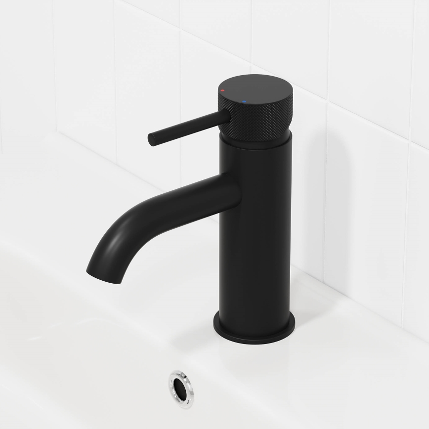 BATH DELUXE 28-005-03-02-00 - Μπαταρία νιπτήρος ANHOLT 15,6 cm ματ μαύρο