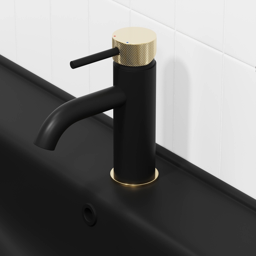 BATH DELUXE 28-005-03-72-00 - Μπαταρία νιπτήρος ANHOLT 15,6 cm μαύρο/ορείχαλκος