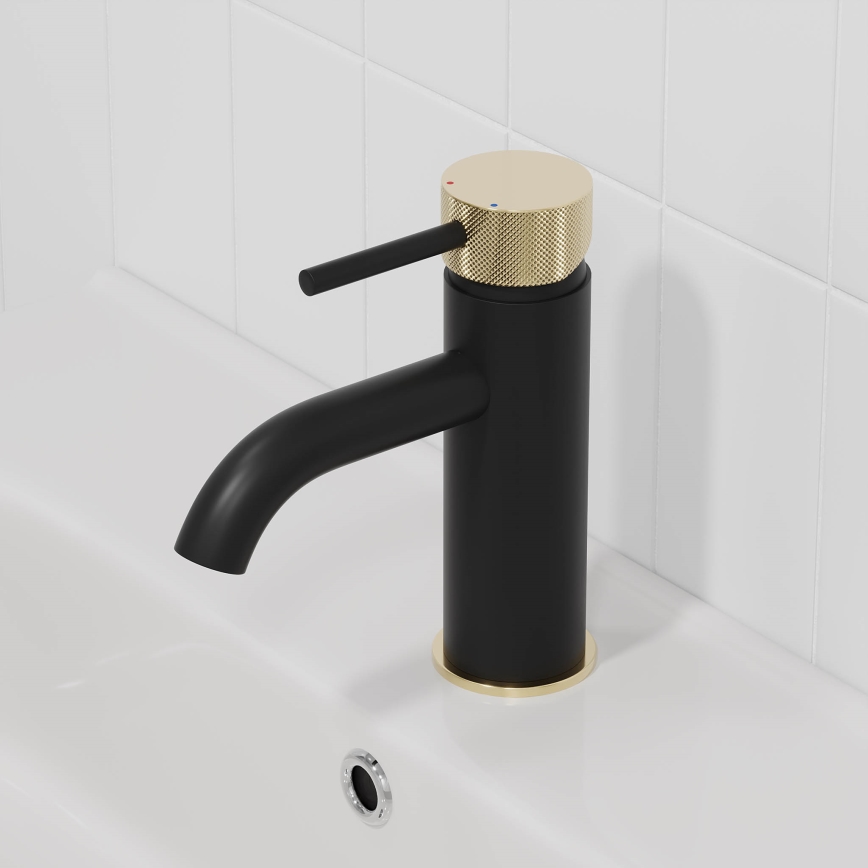 BATH DELUXE 28-005-03-72-00 - Μπαταρία νιπτήρος ANHOLT 15,6 cm μαύρο/ορείχαλκος