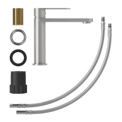 BATH DELUXE 28-017-02-71-02 - Μπαταρία νιπτήρος TARNBY 17,3 cm brushed ανοξείδωτο ατσάλι