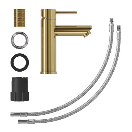 BATH DELUXE 28-017-03-64-02 - Μπαταρία νιπτήρος RINGSTED 17,8 cm γυαλιστερό ορείχαλκος