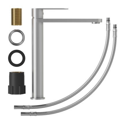 BATH DELUXE 28-027-02-71-02 - Μπαταρία νιπτήρος TARNBY 27,3 cm brushed ανοξείδωτο ατσάλι