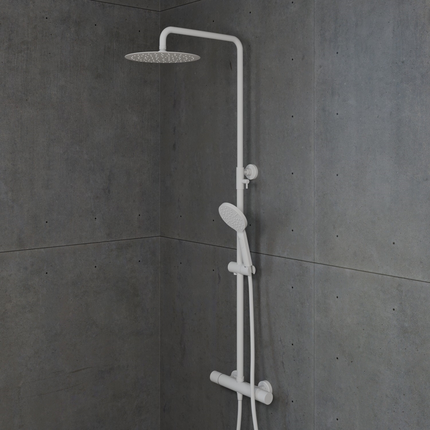 BATH DELUXE 31-120-05-01-00 - Σετ μπάνιου με θερμοστατική μπαταρία DRAGOR λευκό ματ