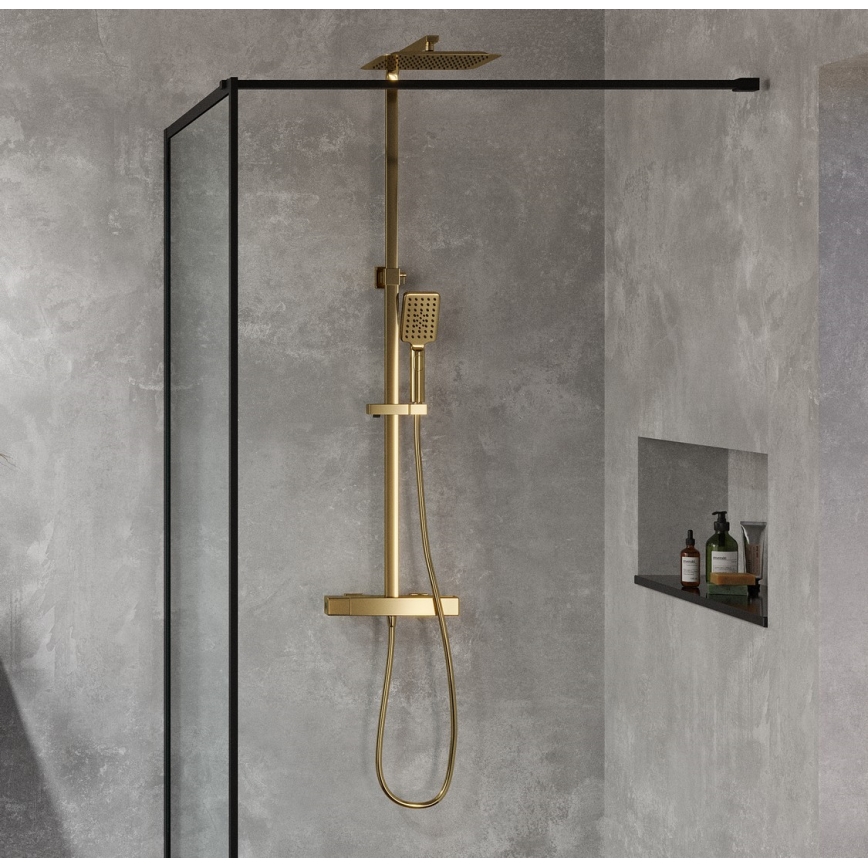 BATH DELUXE 31-120-06-70-00 - Σετ μπάνιου με θερμοστατική μπαταρία NAESBY brushed ορείχαλκος