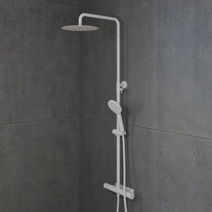 BATH DELUXE 31-120-07-01-00 - Σετ μπάνιου με θερμοστατική μπαταρία DRAGOR λευκό ματ